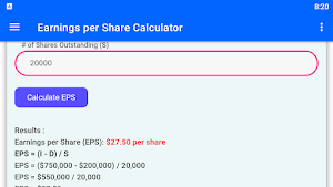 Earning per Share Calculator Screenshot 3