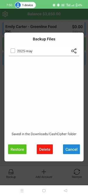 Account Manager - CashCipher Screenshot 3