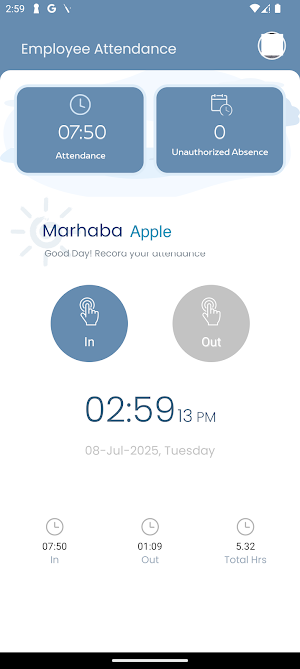 Mehwar Attendance Application Screenshot 0