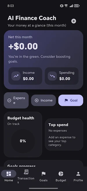 Finora - AI Finance Tracker Screenshot 1