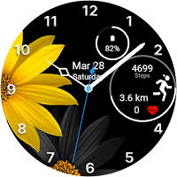 Amoled Flowers Watch face