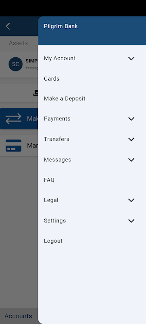 Pilgrim Bank Screenshot 2
