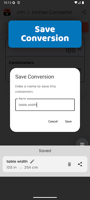 cm inches Converter Screenshot 2