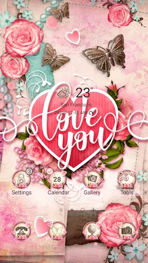 Vintage Pink Love - Wallpaper Screenshot 0