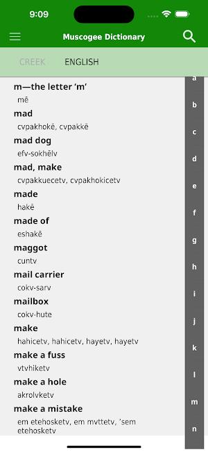 A Dictionary of Creek/Muskogee Screenshot 1