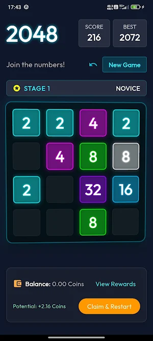 Crypto 2048 Play & Earn Screenshot 1