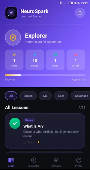 NeuroSpark: Learn AI Space Screenshot 0
