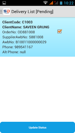 SafeDelPODApp Screenshot 2
