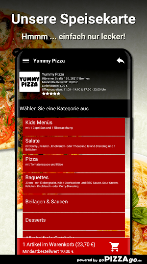 Yummy Pizza Bremen Screenshot 3