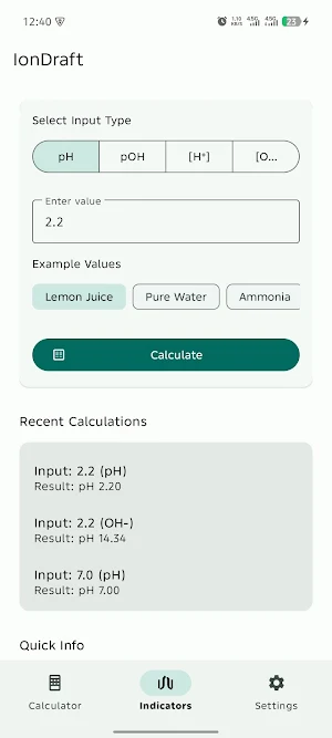 IonDraft: pH Calculator Screenshot 0