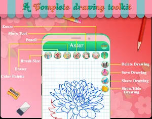 Learn to Draw Beautiful Flowers - Drawing Book Screenshot 3