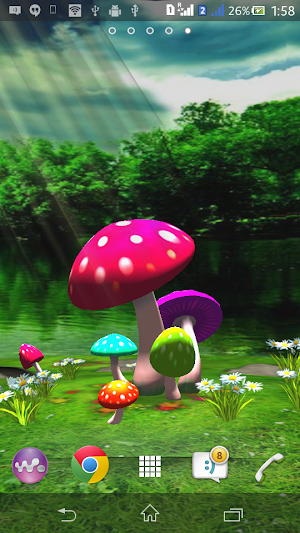 3D Mushroom Live Wallpaper New Screenshot 1
