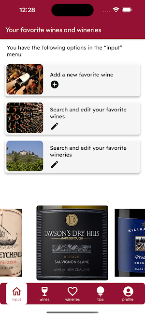 Your favorite wines app Screenshot 0