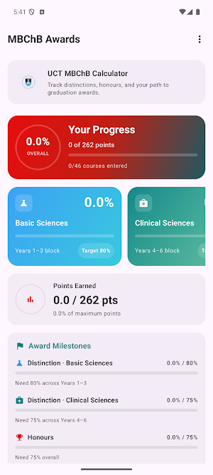 UCT MBChB Awards Calculator Screenshot 0