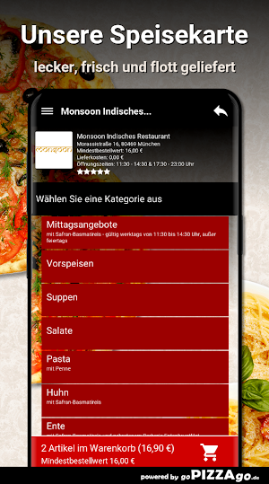 Monsoon Indisches München Screenshot 3