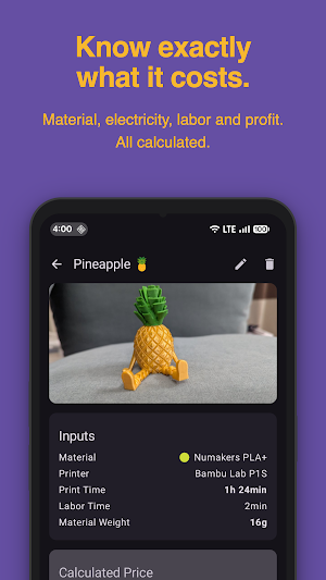 Print Price Pro - 3D cost calc Screenshot 2