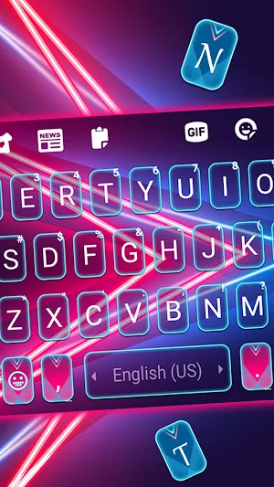 Neon Futuristic Keyboard Background Screenshot 1