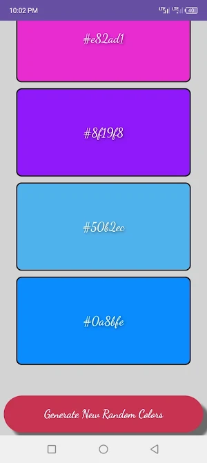 Simple Random Colors Generator Screenshot 0