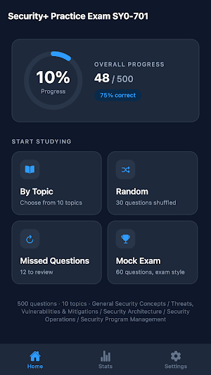 Security+ SY0-701 Practice Screenshot 0