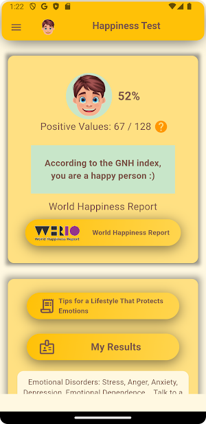 Happiness Test Screenshot 2