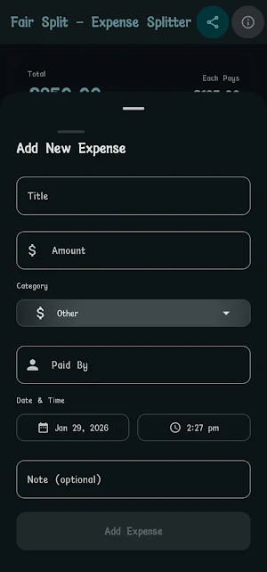 Fair Split – Expense Splitter Screenshot 3