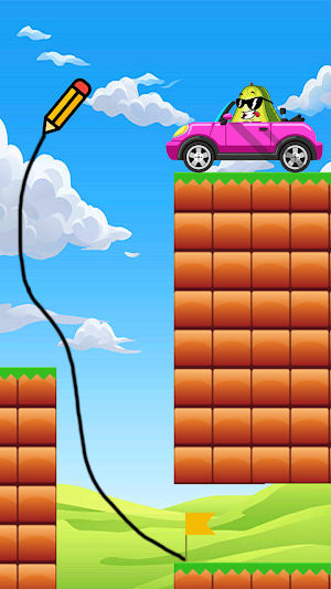 Watermelon Draw Bridge Game Screenshot 1