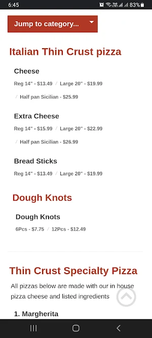 Lisas Family Pizzeria Screenshot 2