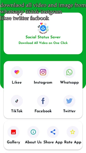 Social status saver - save all social media video Screenshot 0