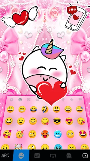 Pink Girly Butterfly Keyboard Background Screenshot 2