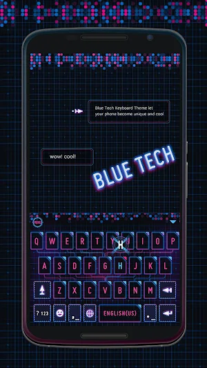 Blue Tech Keyboard Theme Screenshot 0