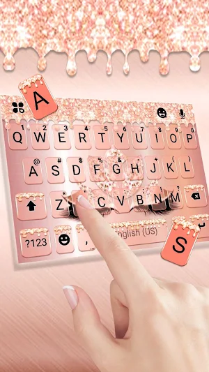 Rose Gold Drop Princess Keyboard Theme Screenshot 1