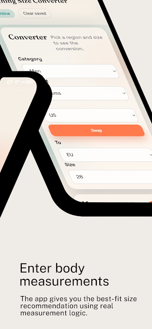 Clothing Size Converter Screenshot 1