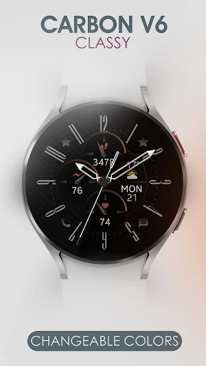 Carbon v6 Analog watch face Screenshot 1