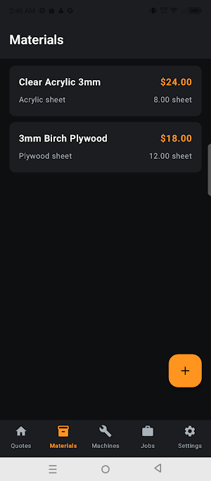 BeamQuote: Laser Job Quotes Screenshot 2