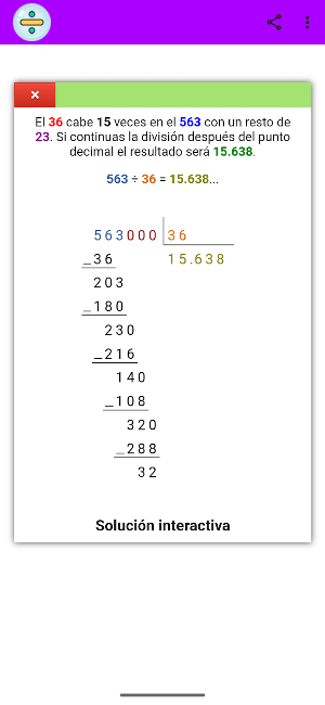 Calculadora de Divisiones App Screenshot 2