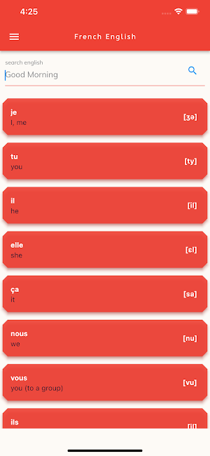 French English Dictionary Screenshot 0
