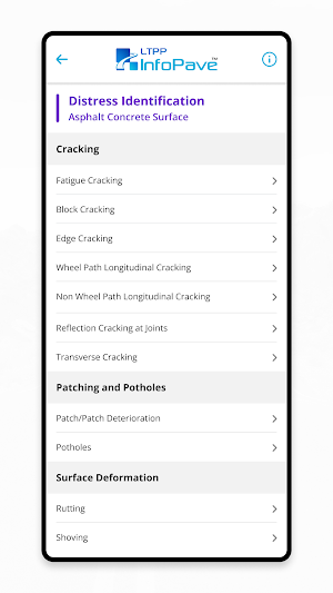 LTPP InfoPave Mobile Screenshot 2
