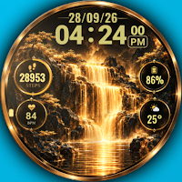 A015 Golden Digital Watch Face
