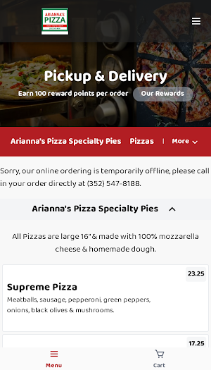 Ariannas Pizza Screenshot 1