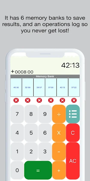 Hours and Minutes Calculator - CalcTime Free! Screenshot 3