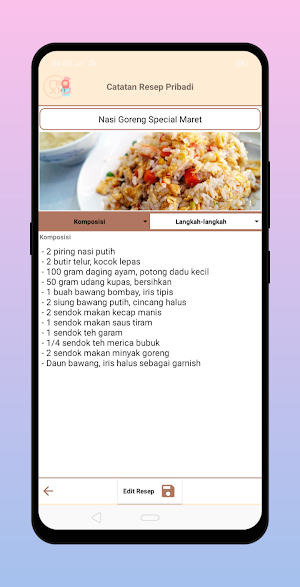 Personal Food Recipe Notes Screenshot 3