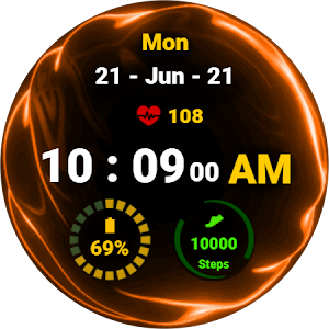 Fluid Orange Watch Face Screenshot 1