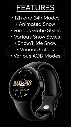 AD Xmas Globe - Watch Face Screenshot 3