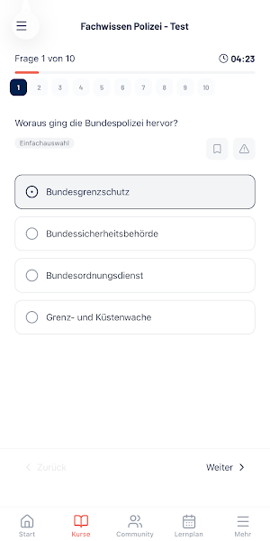 Polizei Einstellungstest Screenshot 2