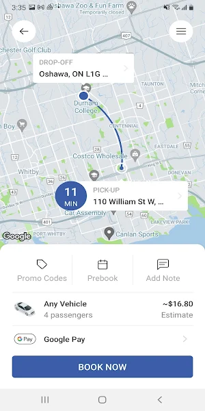 Blueline Taxi Durham Screenshot 2