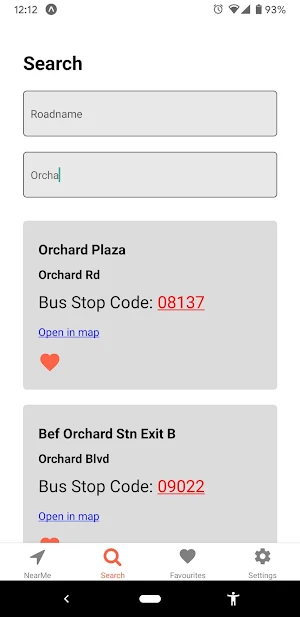 Singapore Bus Arrival Screenshot 1