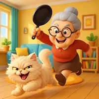 Granny With Cat