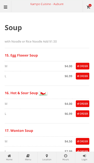 Kampo Cuisine Auburn Ordering Screenshot 2