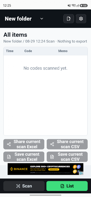 Codexcel: Scan to Excel Screenshot 0