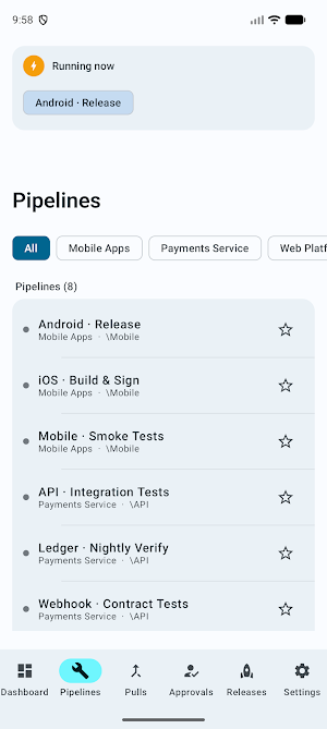 AzureOps — Pipelines & PRs Screenshot 1